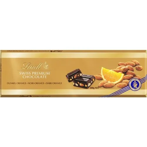 Шоколад Lindt темный с апельсином и миндалем "Gold" 300 г