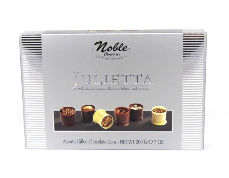 Конфеты ассорти Noble шоколадные чашечки с начинкой пралине Julietta (Large)