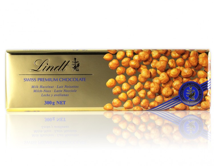 Шоколад Lindt молочный с лесным орехом "Gold" 300 г