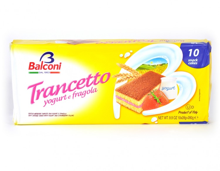 Бисквитное пирожное Balconi с начинкой из клубники с йогуртом 280 г