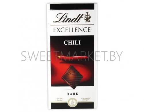Шоколад горький черный Lindt Exсellence с экстрактом перца Чили 100 г