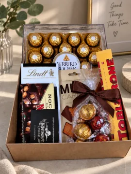 Подарочный набор с Ferrero Rocher, Lindt и Toblerone